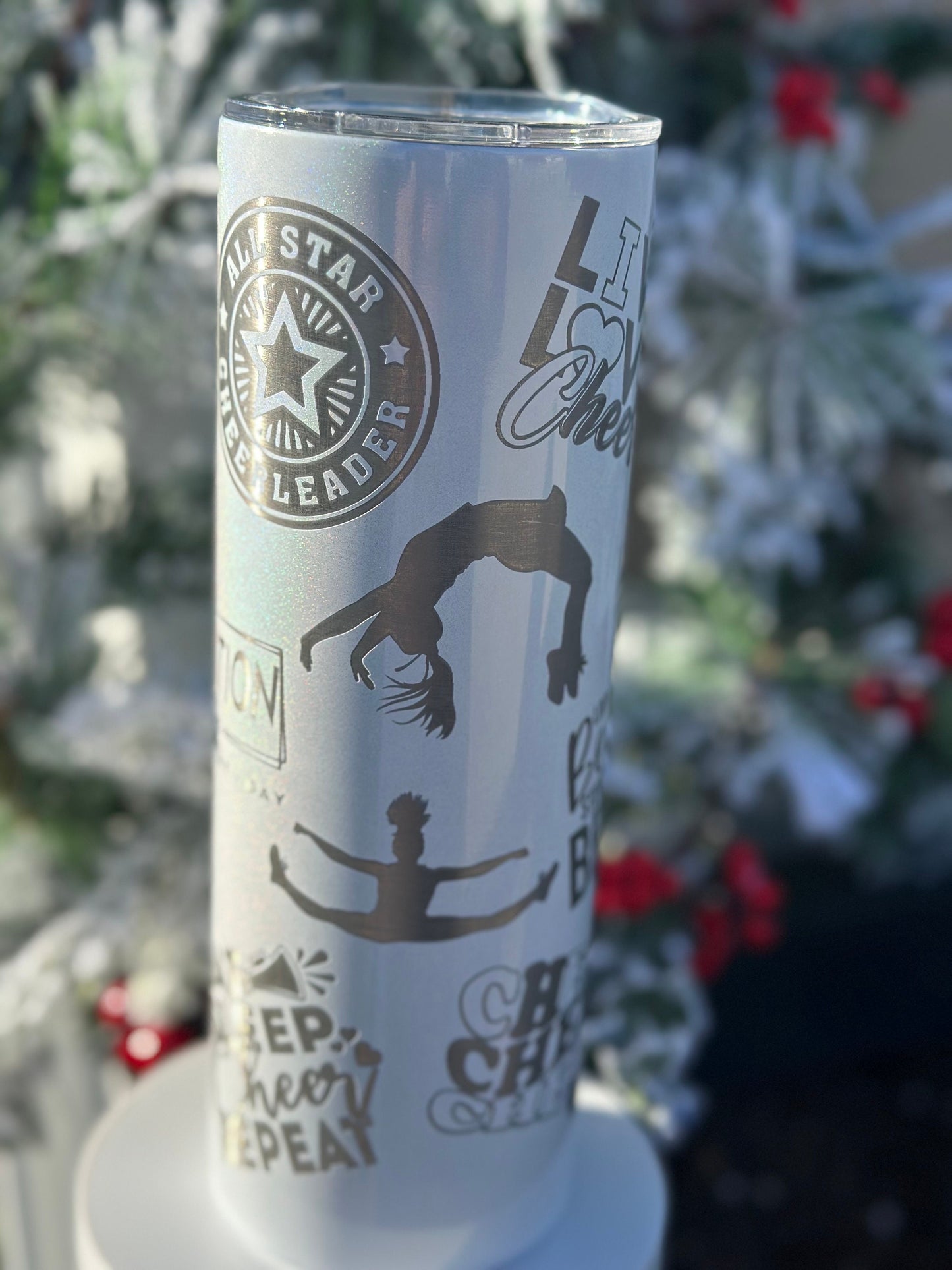 Varsity Cheer 20oz Tumbler | Competitive School Cheer | Laser Engraved | FREE SHIPPING