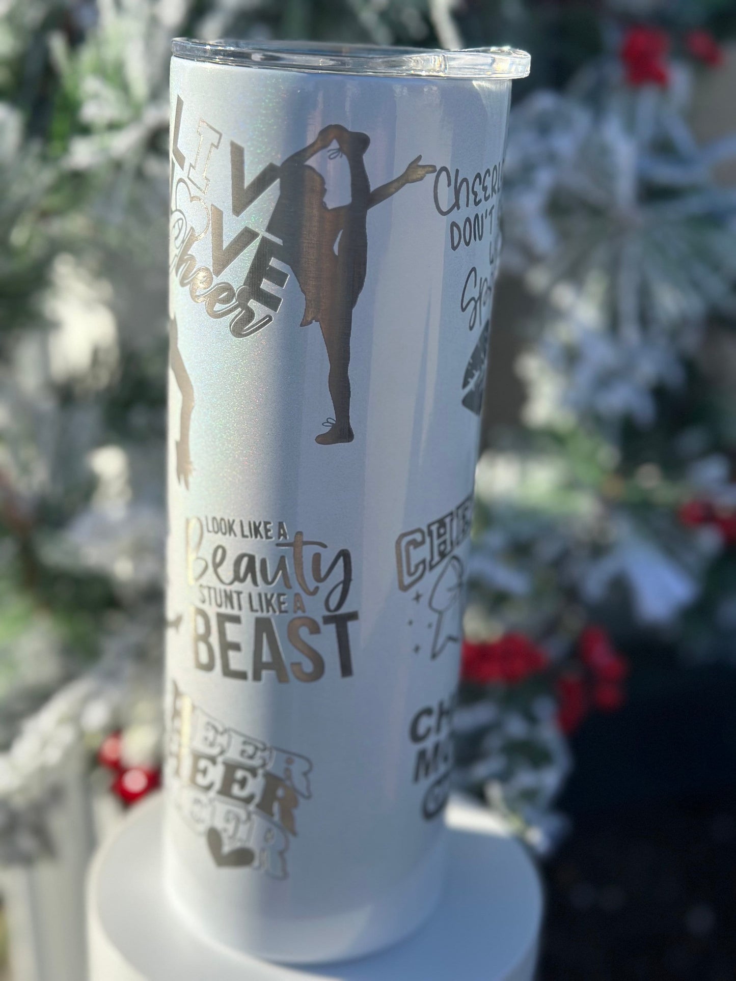Varsity Cheer 20oz Tumbler | Competitive School Cheer | Laser Engraved | FREE SHIPPING