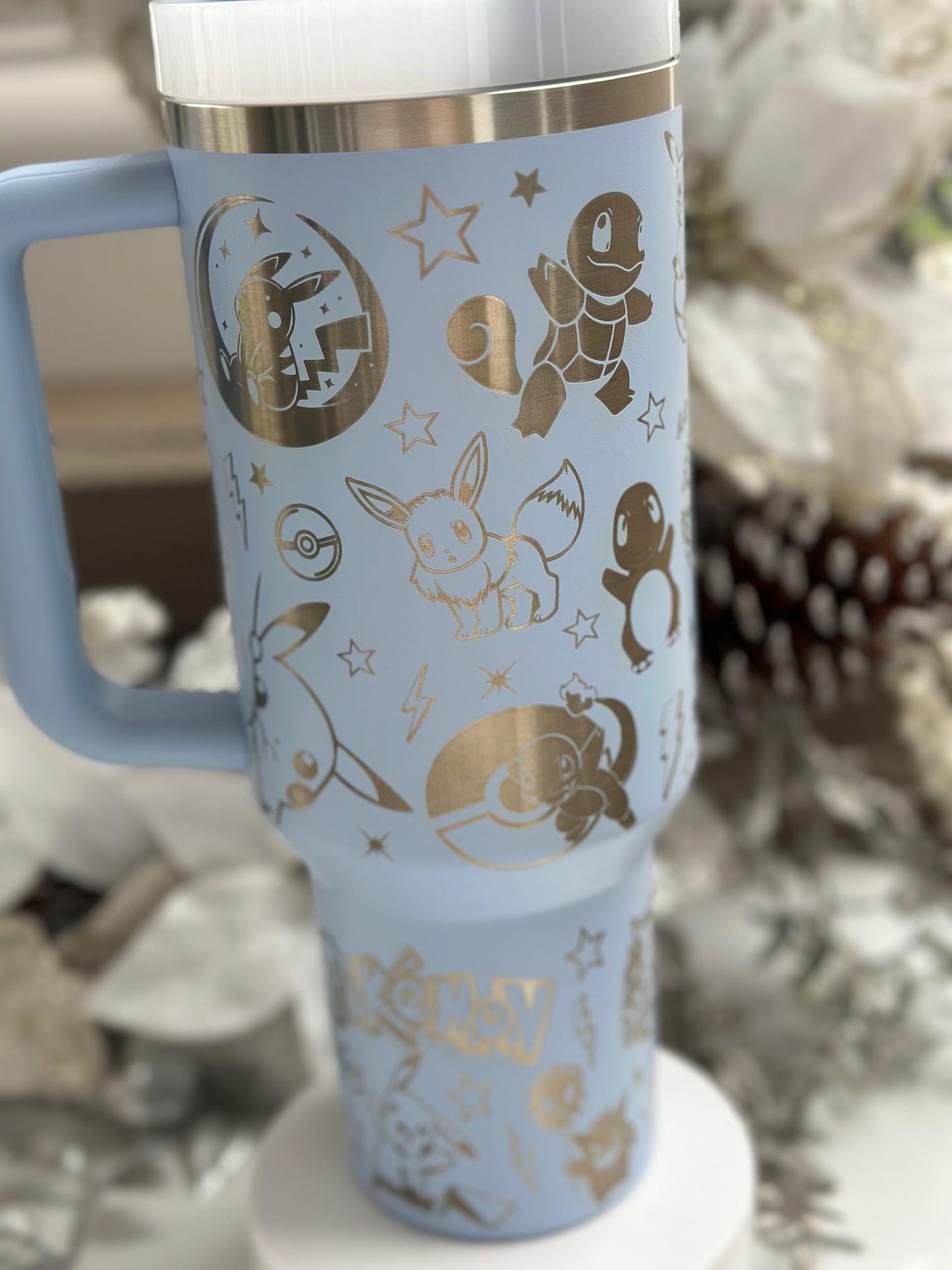 Pikachu Gaming Poke mon Themed Tumbler | Birthday | Laser Engraved Gift for Her | Mother's Day Present | Father’s Day | FREE Shipping