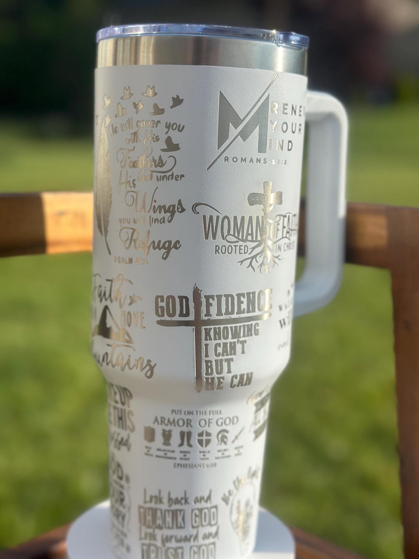 Women of Faith Bible Verses 40oz Tumbler | Christian Girl Gifts, Teen Girl Gift, Graduation Gift, Baptism Gift, Gift for Her, Scripture Cup