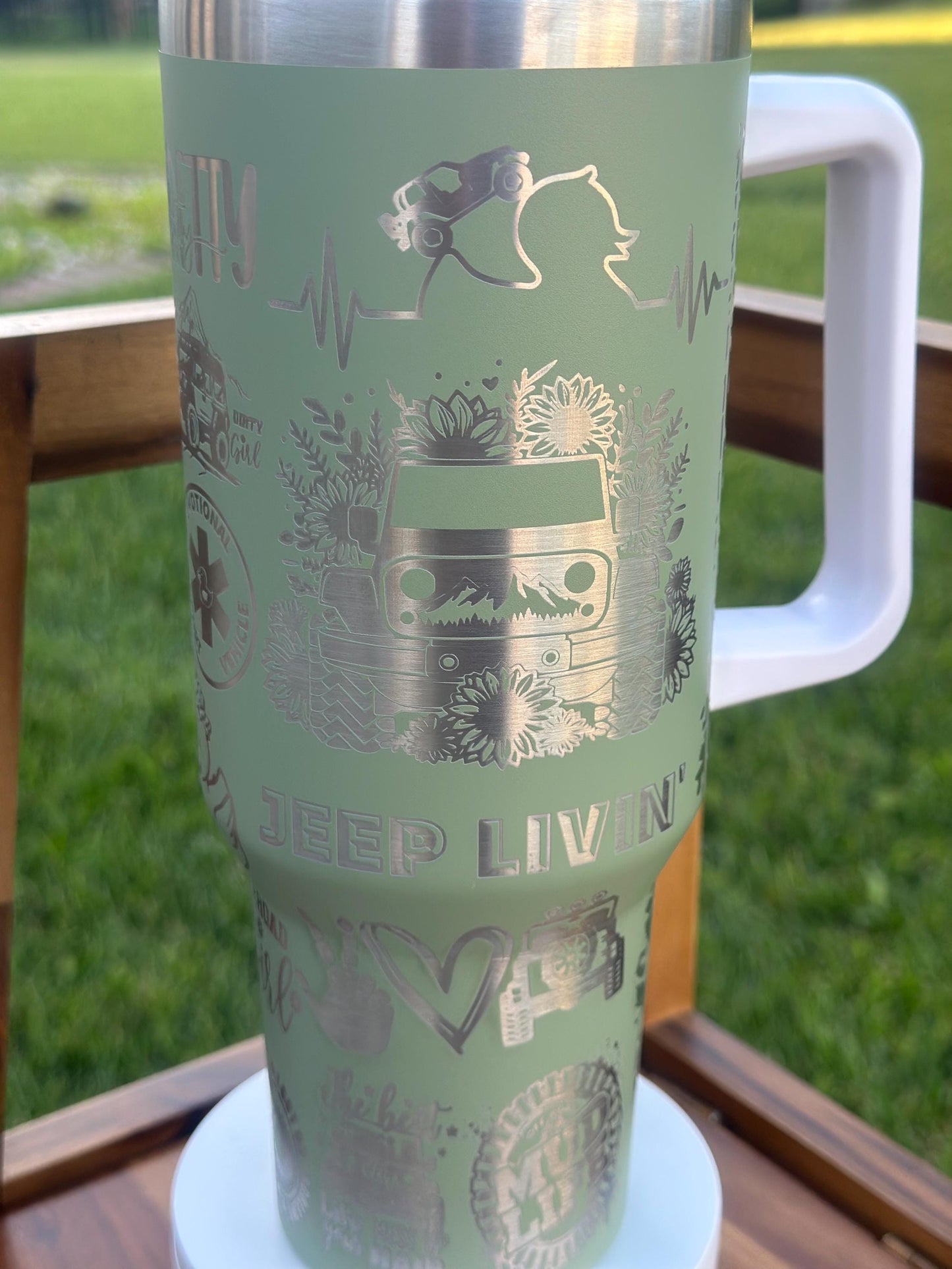 Jeep Livin’ Laser Engraved Tumbler | Off-Road Life, Jeep Mom, Duck Duck Jeep, Jeep Girl Gift, Overlander Gift, Jeep Life, Tire Tracks Cup