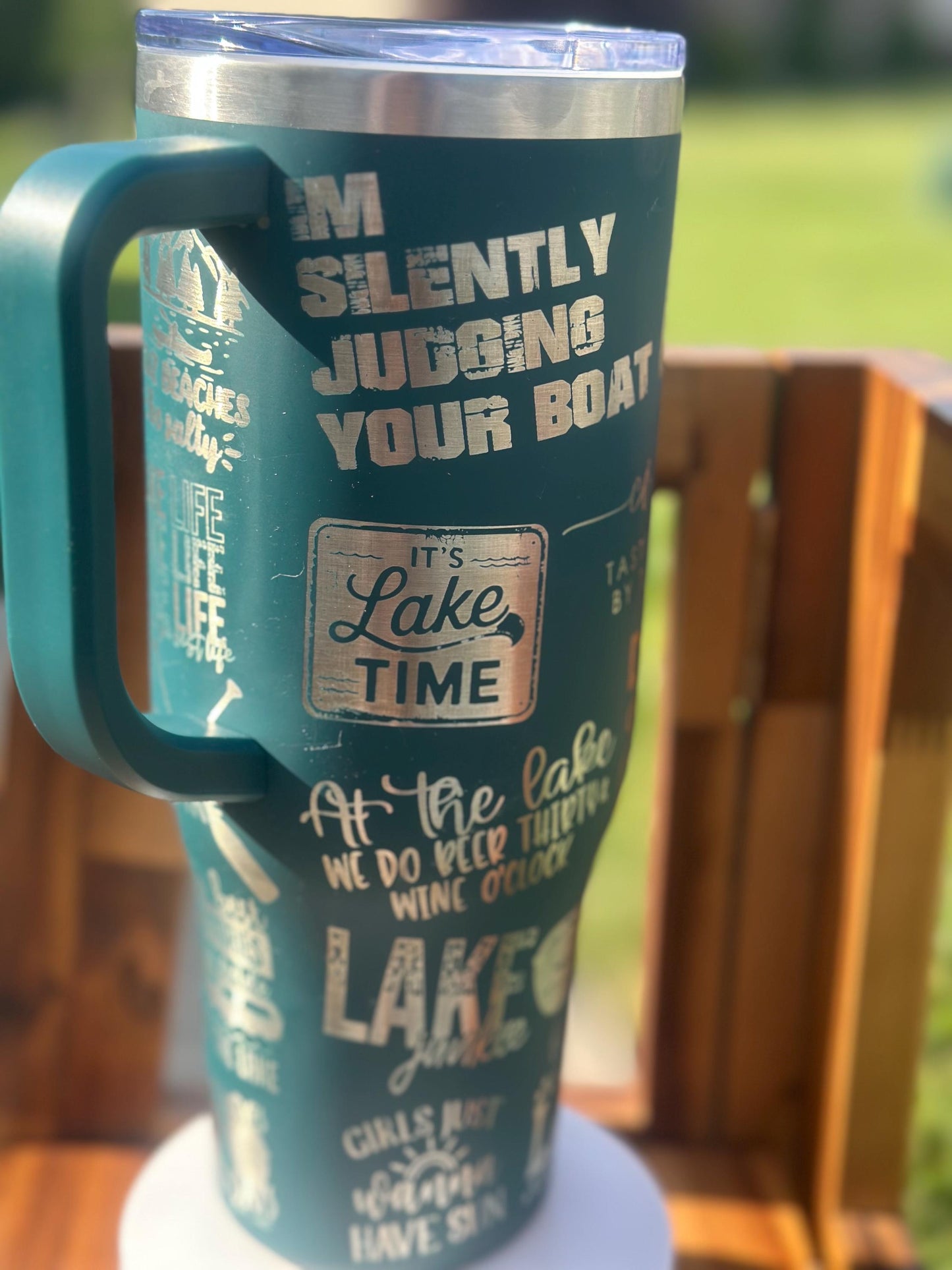 Lake Life Tumbler Laser Engraved | Boatjng Tumbler, Dockside Coffee Mug, Summer Tumbler, Fishing Gift, Lakehouse Decor, Flip Flops and Wine