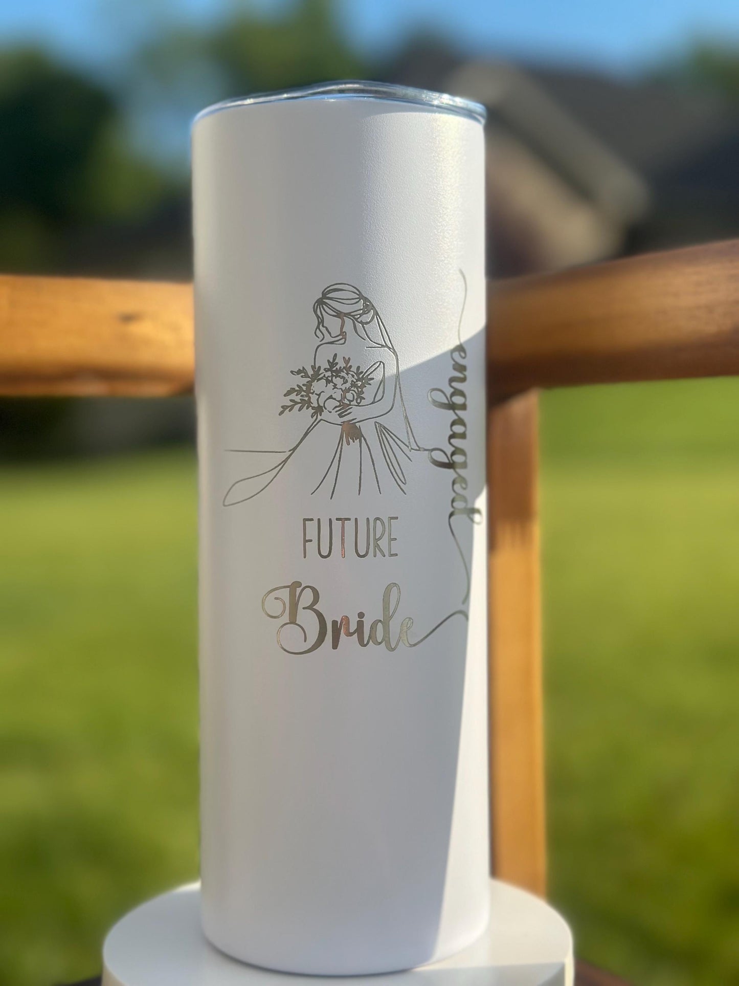 Future Bride 20oz Tumbler – Elegant Line Art, Bridal Gift, Engagement Present, Personalized, Bachelorette Gift, Mr & Mrs | FREE SHIPPING