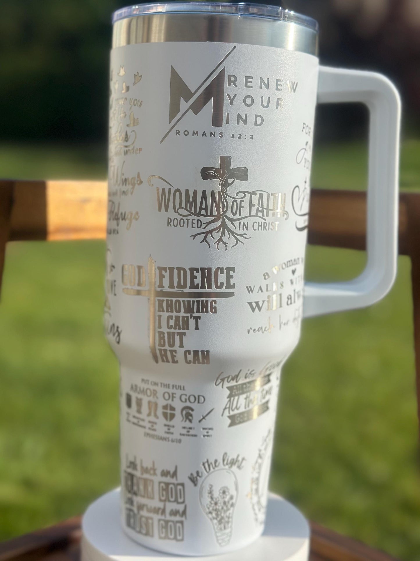 Women of Faith Bible Verses 40oz Tumbler | Christian Girl Gifts, Teen Girl Gift, Graduation Gift, Baptism Gift, Gift for Her, Scripture Cup