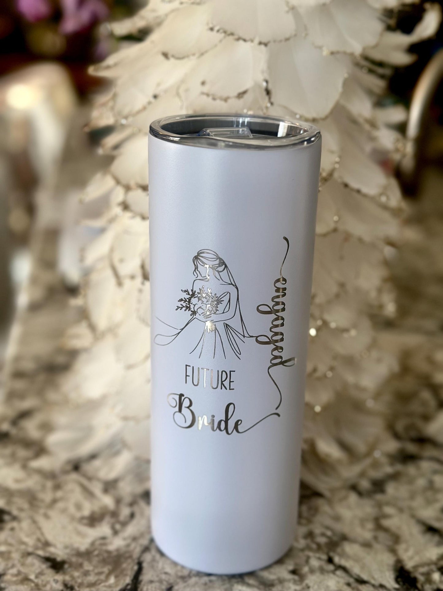 Future Bride 20oz Tumbler – Elegant Line Art, Bridal Gift, Engagement Present, Personalized, Bachelorette Gift, Mr & Mrs | FREE SHIPPING
