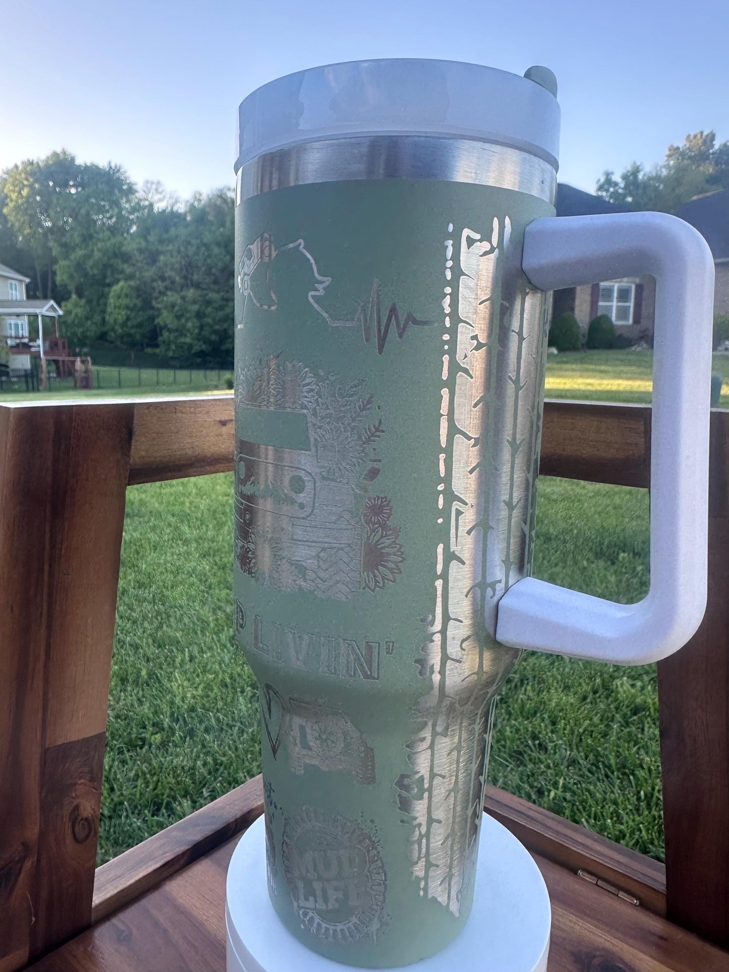 Jeep Livin’ Laser Engraved Tumbler | Off-Road Life, Jeep Mom, Duck Duck Jeep, Jeep Girl Gift, Overlander Gift, Jeep Life, Tire Tracks Cup