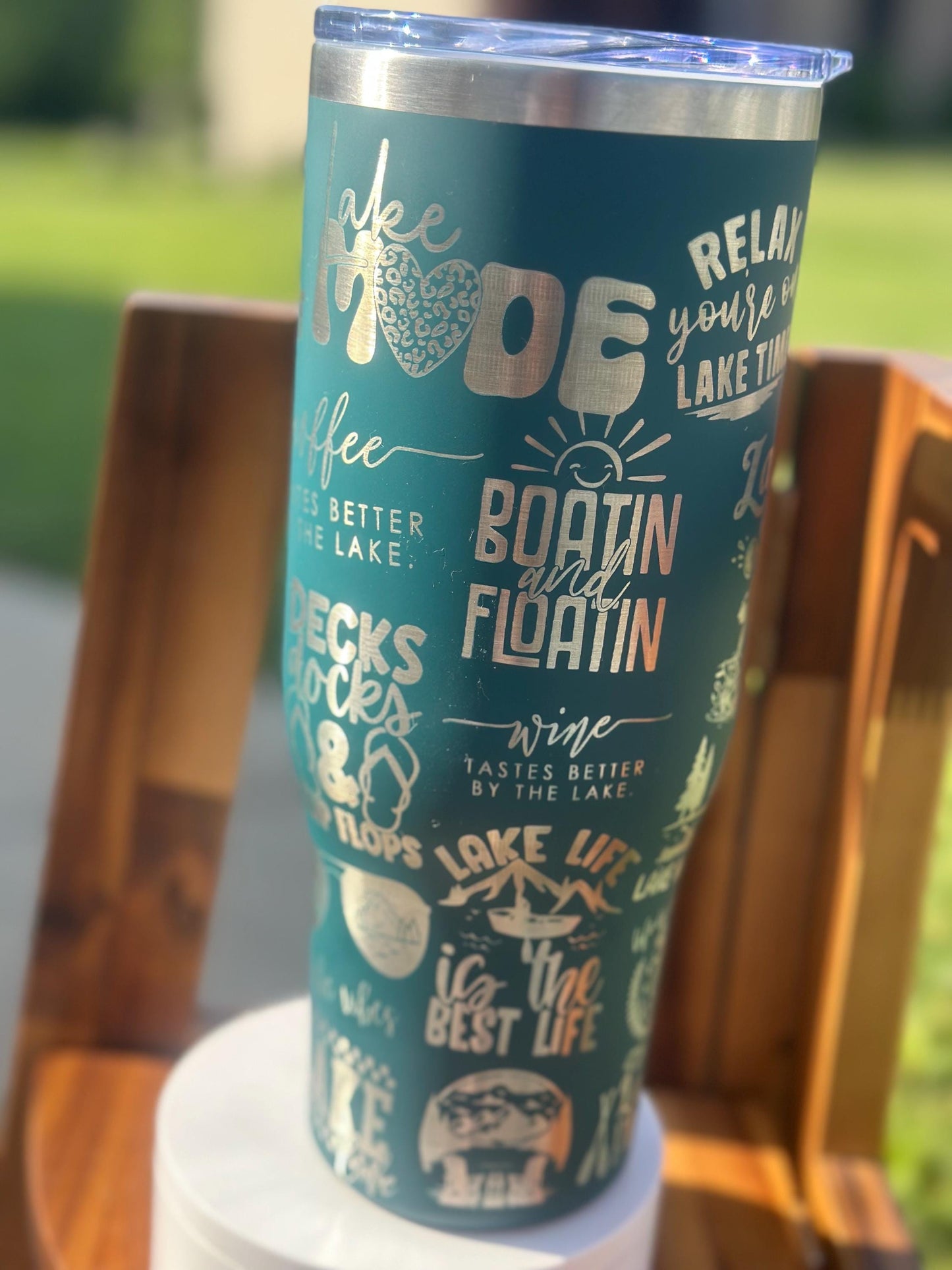 Lake Life Tumbler Laser Engraved | Boatjng Tumbler, Dockside Coffee Mug, Summer Tumbler, Fishing Gift, Lakehouse Decor, Flip Flops and Wine