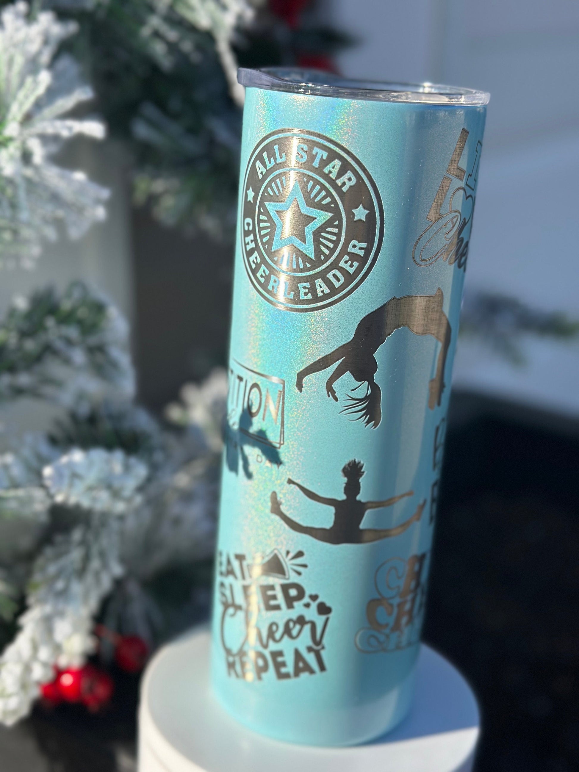Varsity Cheer 20oz Tumbler | Competitive School Cheer | Laser Engraved | FREE SHIPPING