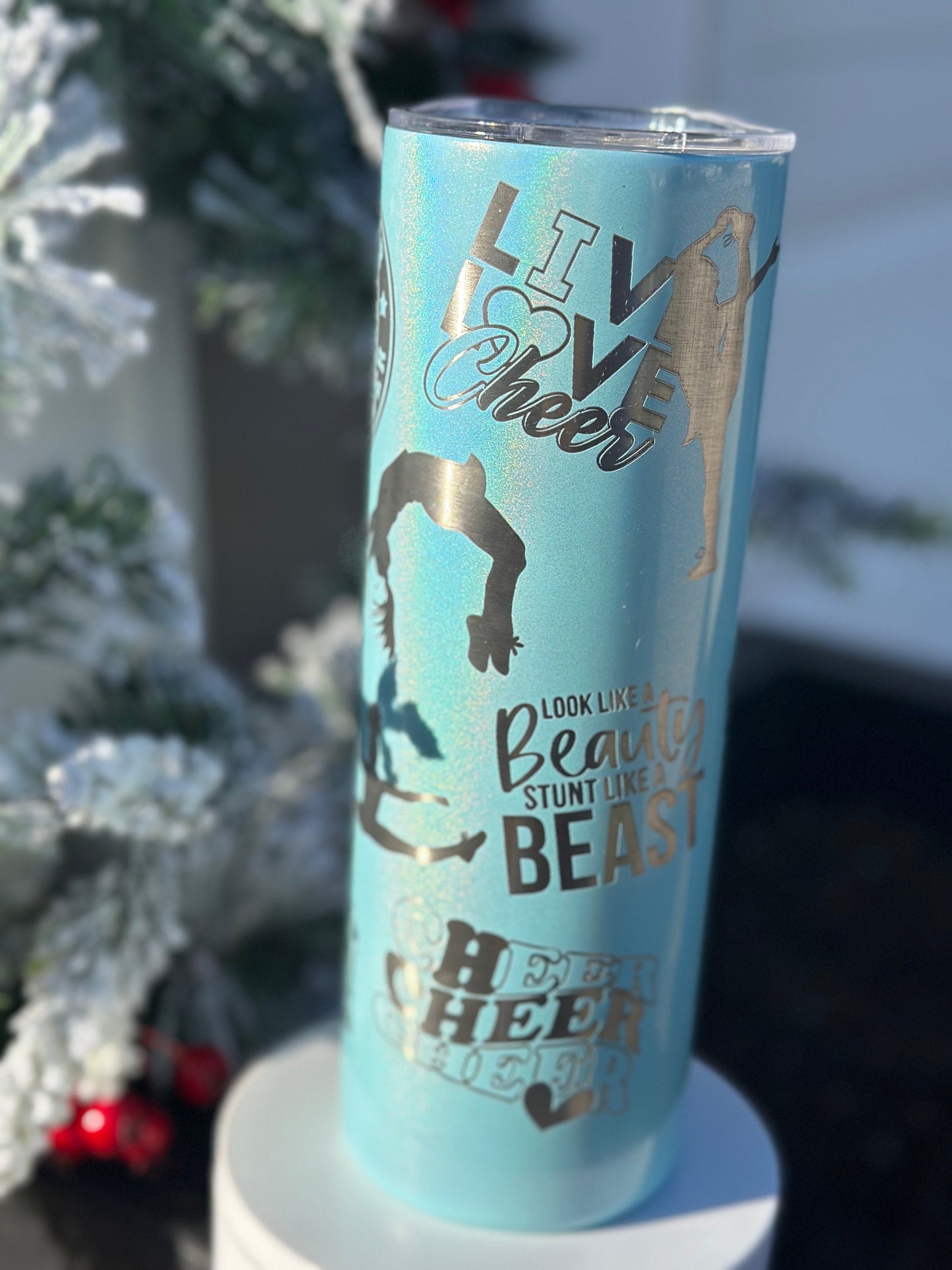 Varsity Cheer 20oz Tumbler | Competitive School Cheer | Laser Engraved | FREE SHIPPING