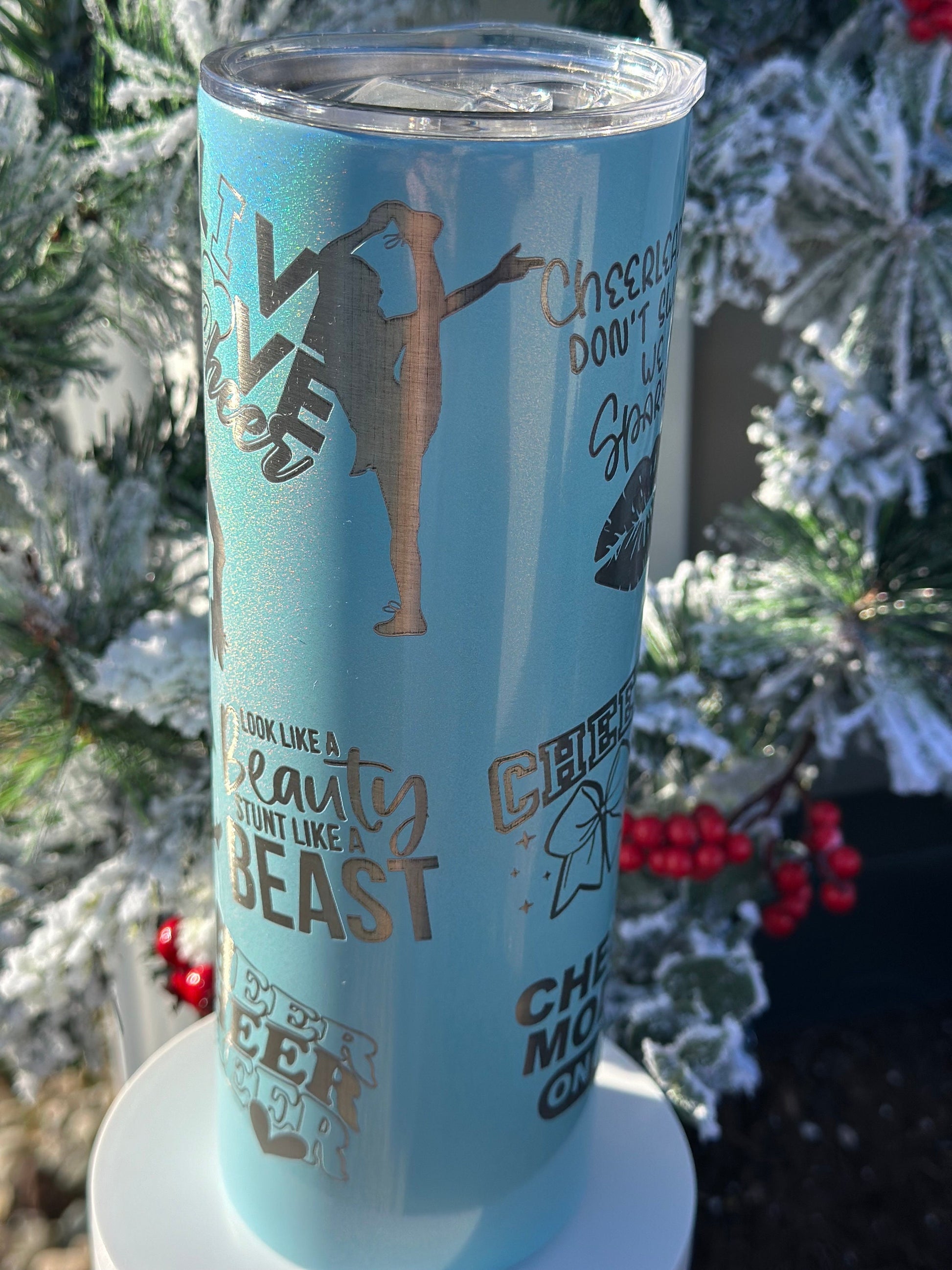 Varsity Cheer 20oz Tumbler | Competitive School Cheer | Laser Engraved | FREE SHIPPING