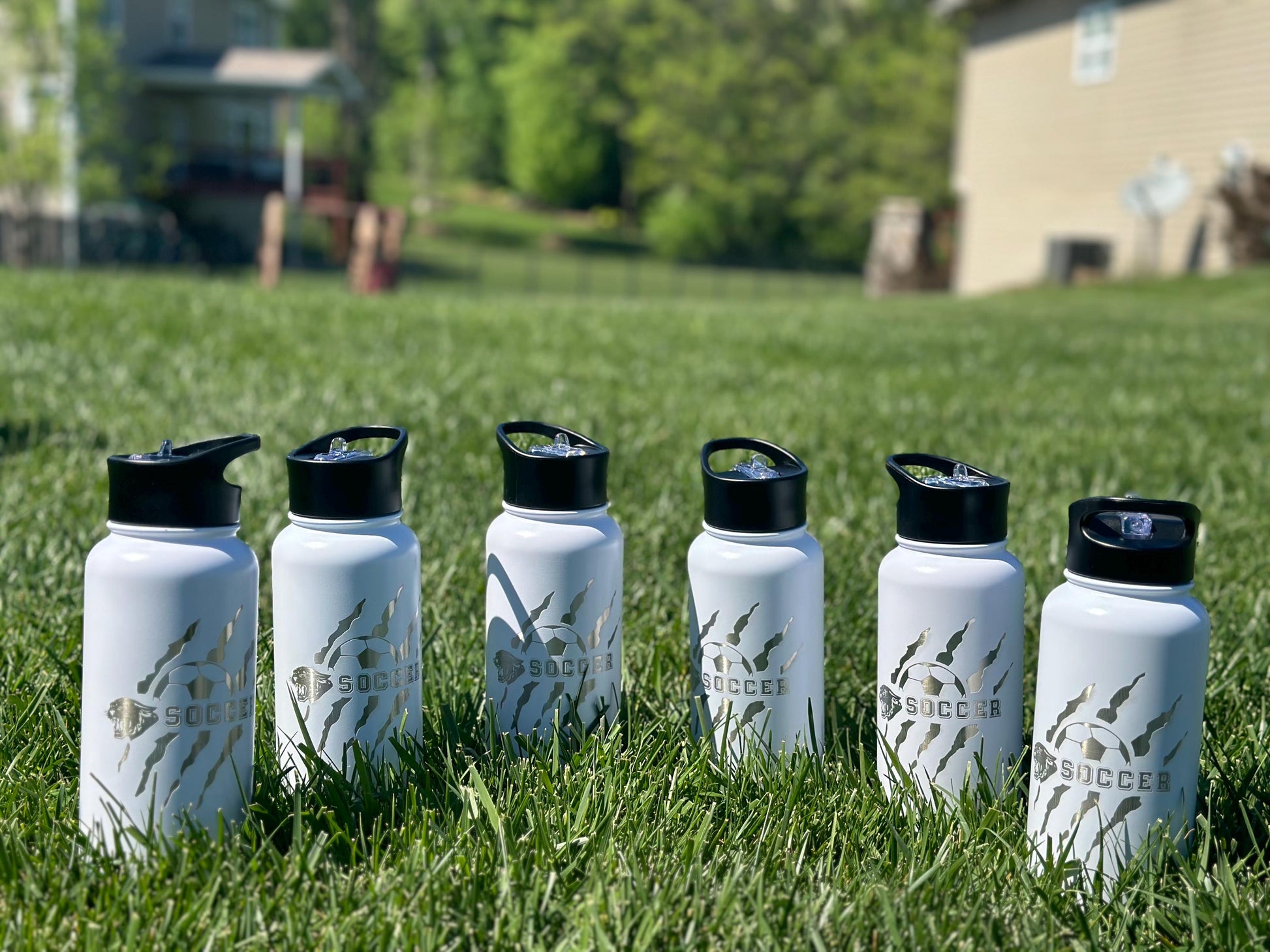 Custom Sports Team Water Bottle 32 oz | Laser Engraved Gift for Her | Coach Gift | Soccer | Lacrosse | Volleyball | Football | Team Gift