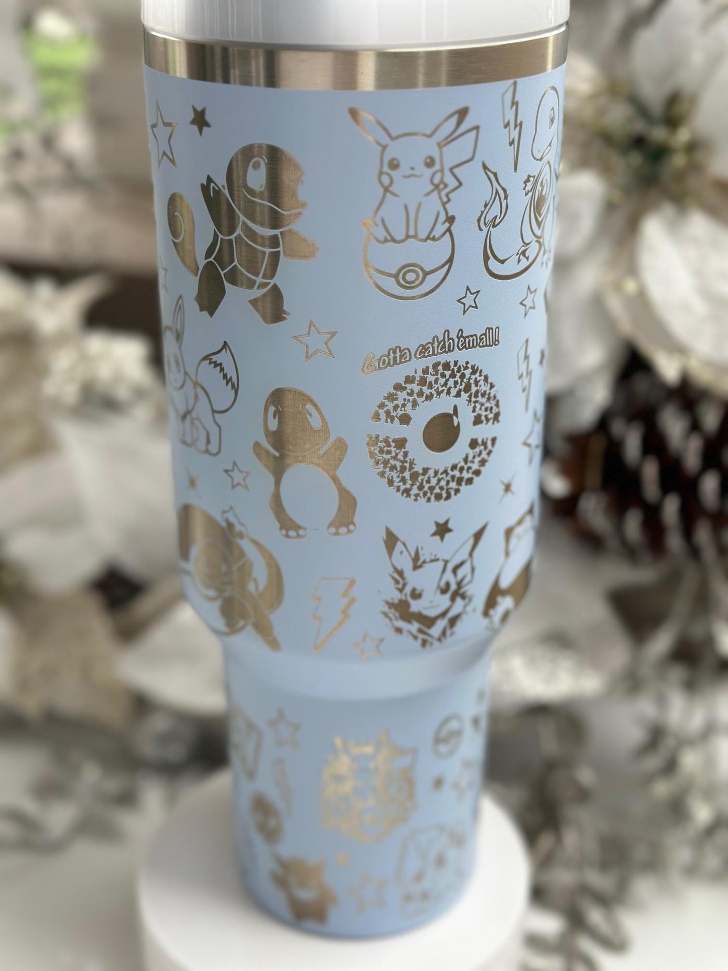 Pikachu Gaming Poke mon Themed Tumbler | Birthday | Laser Engraved Gift for Her | Mother's Day Present | Father’s Day | FREE Shipping