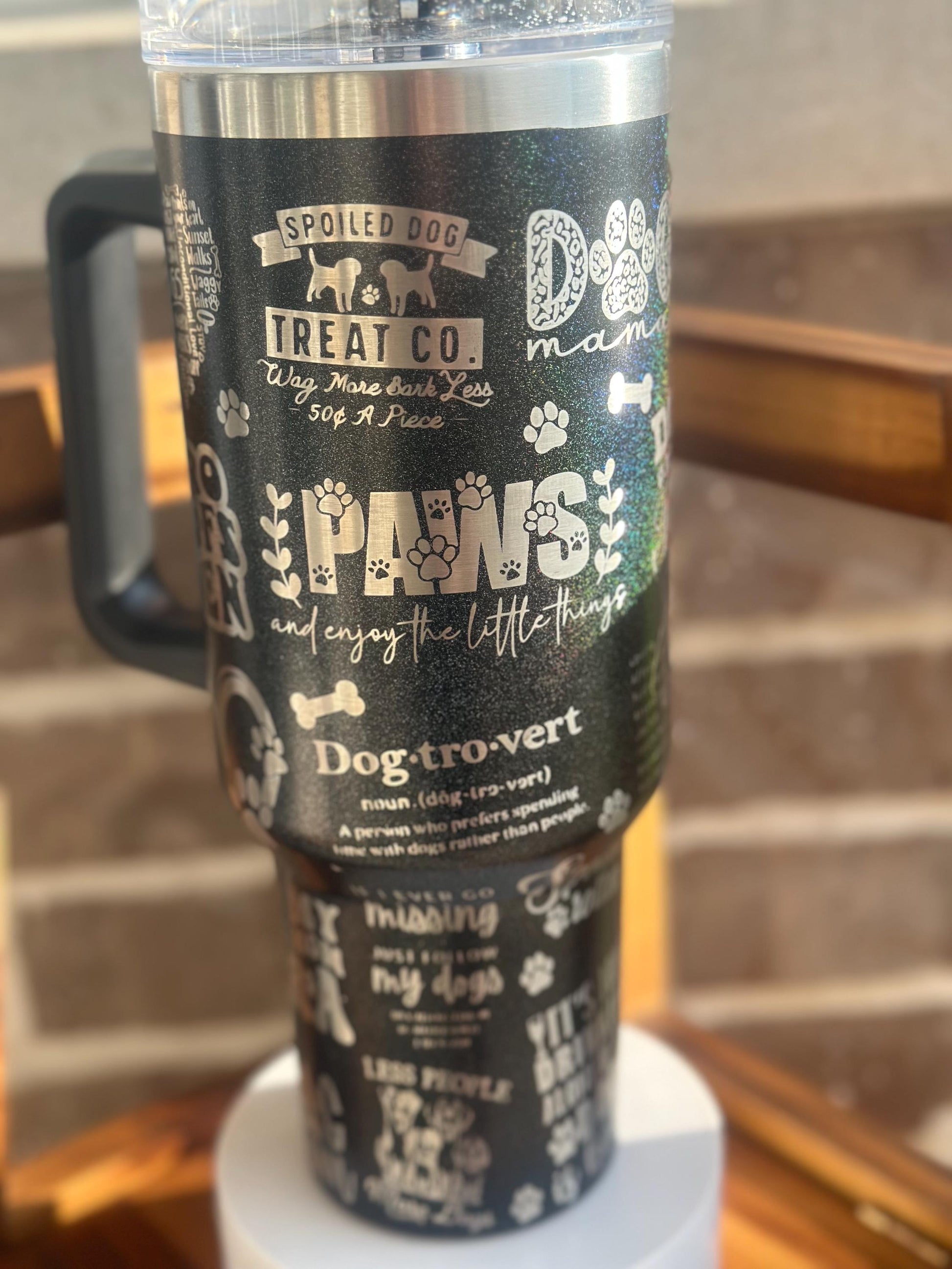 Dog Mom 40 oz Tumbler Laser Engraved | FREE SHIPPING | Dog Lover Gift | Pet Rescue Gift | Animal Shelter Volunteer Gift | FREE Shipping