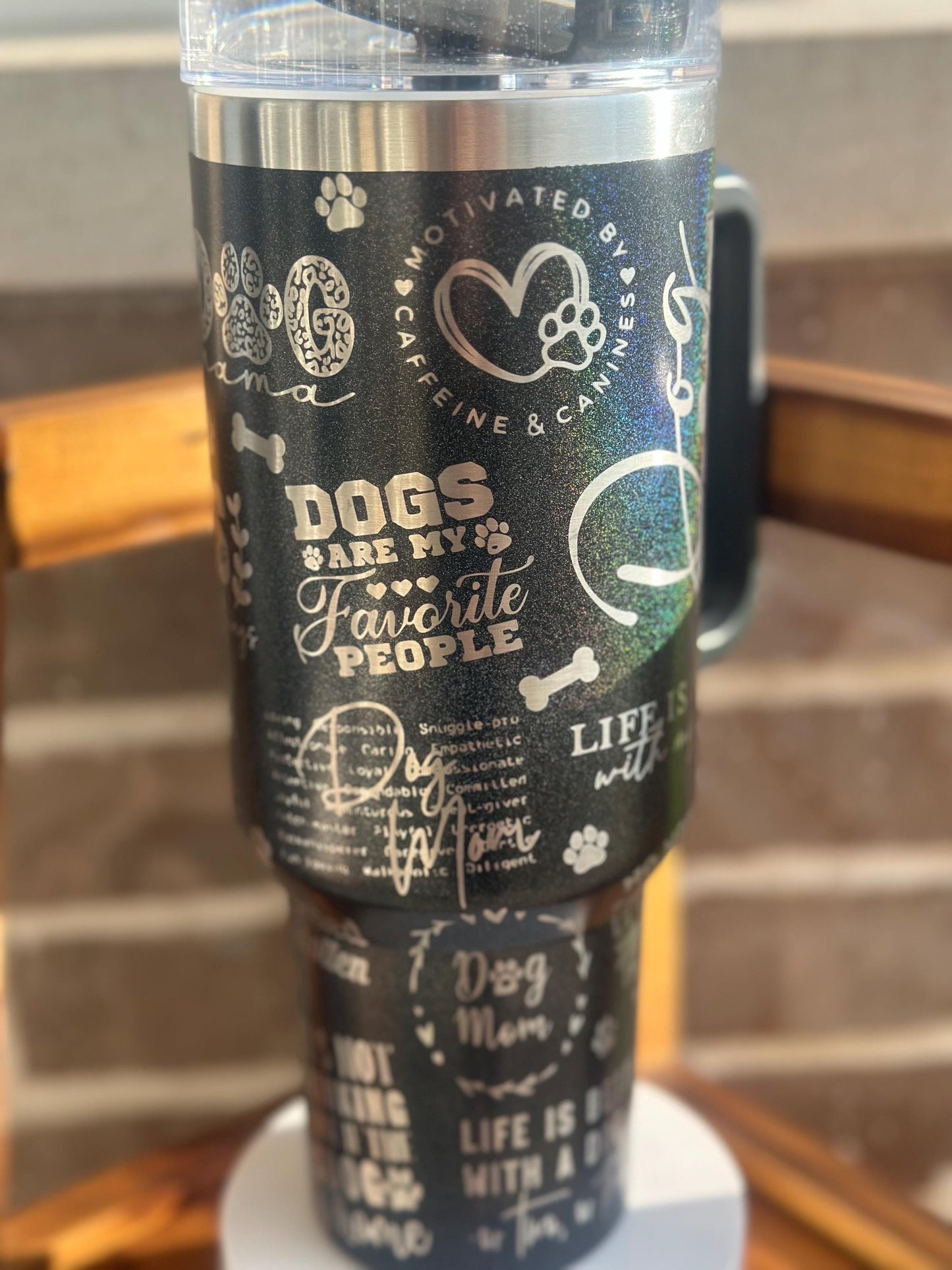 Dog Mom 40 oz Tumbler Laser Engraved | FREE SHIPPING | Dog Lover Gift | Pet Rescue Gift | Animal Shelter Volunteer Gift | FREE Shipping