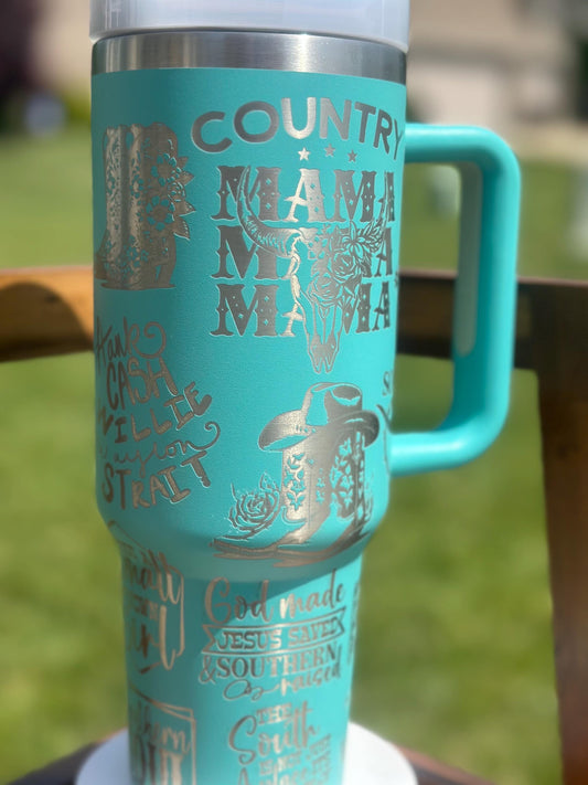 Country Mama 40oz Tumbler | Southern Girl, Cowgirl Gift, Bachelorette Gift, Bridesmaid Gift, Western Girl Gift, Desert Mama, Graduation Gift