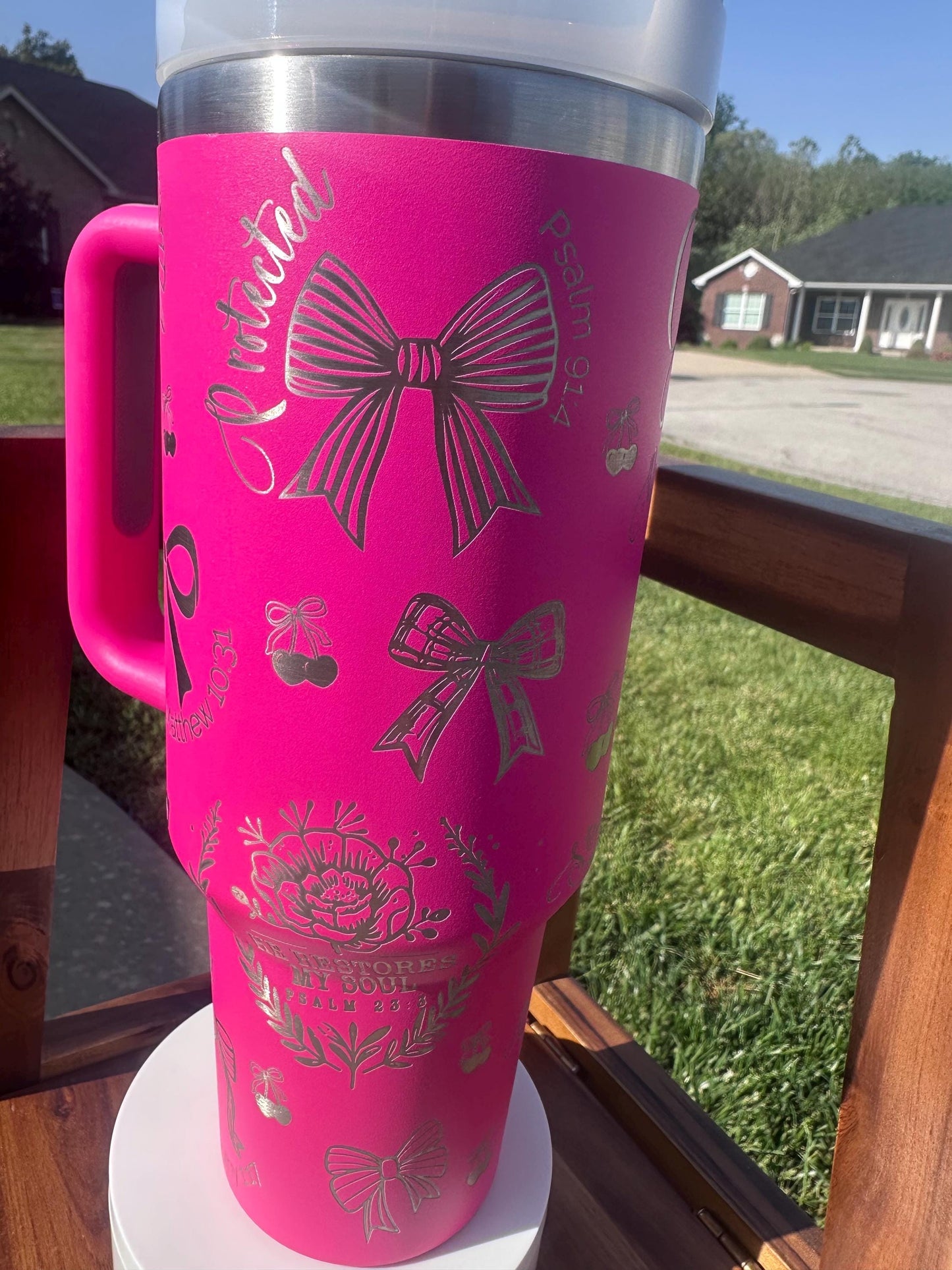 Coquette Bows Laser Engraved | Boatjng Tumbler, Dockside Coffee Mug, Summer Tumbler, Fishing Gift, Lakehouse Decor, Flip Flops and Wine