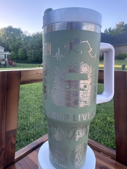 Jeep Livin’ Laser Engraved Tumbler | Off-Road Life, Jeep Mom, Duck Duck Jeep, Jeep Girl Gift, Overlander Gift, Jeep Life, Tire Tracks Cup