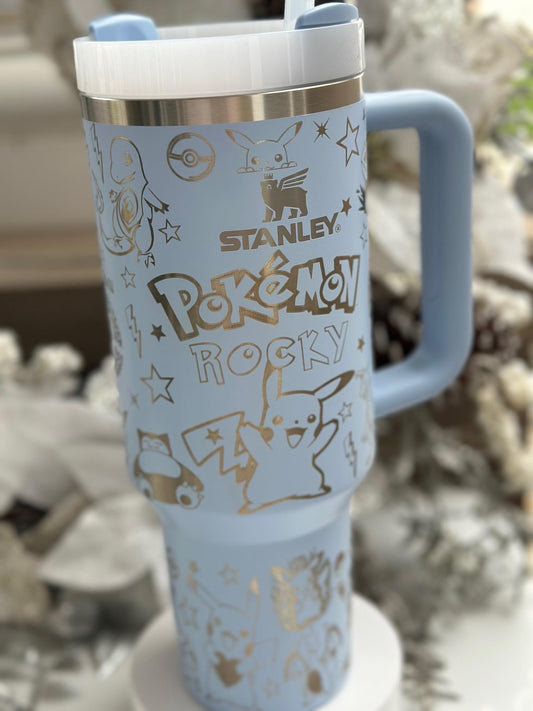 Pikachu Gaming Poke mon Themed Tumbler | Birthday | Laser Engraved Gift for Her | Mother's Day Present | Father’s Day | FREE Shipping