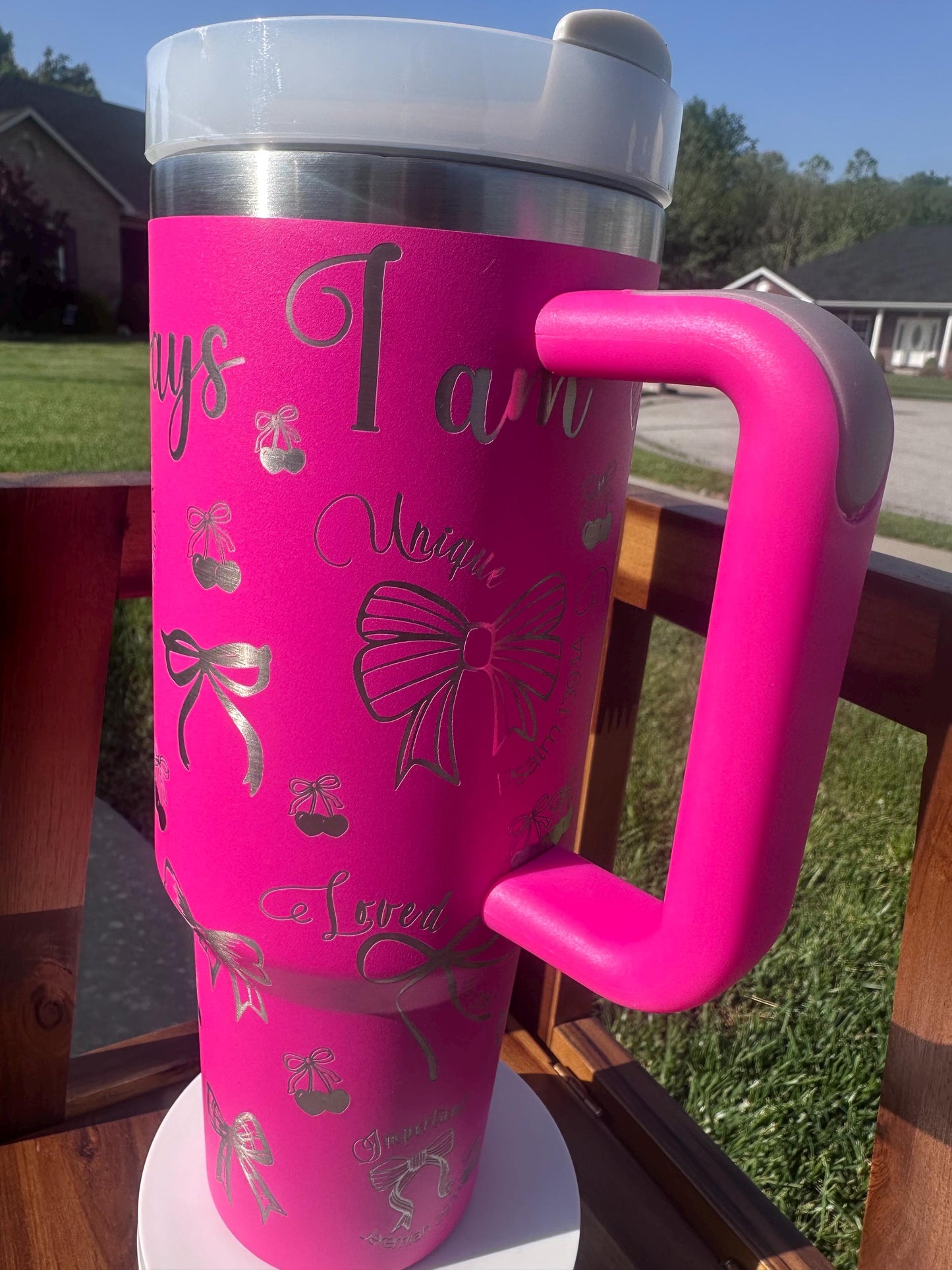Coquette Bows Laser Engraved | Boatjng Tumbler, Dockside Coffee Mug, Summer Tumbler, Fishing Gift, Lakehouse Decor, Flip Flops and Wine