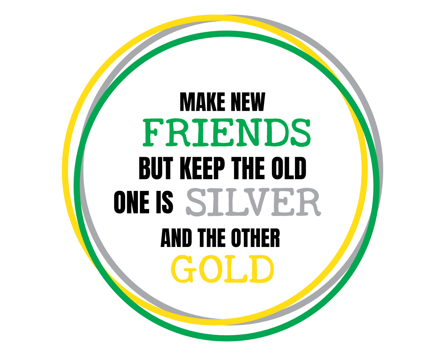 EDITABLE GS Make New Friends Silver Gold Circles SVG PNG JPG PDF - 8x10 - Cricut - Sublimation - Print -  Laser