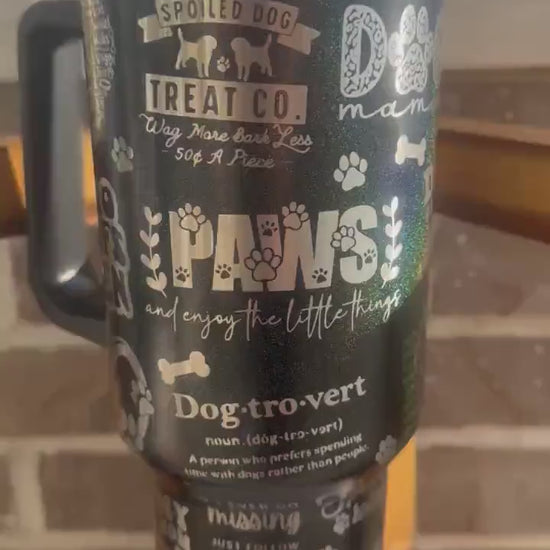 Dog Mom 40 oz Tumbler Laser Engraved | FREE SHIPPING | Dog Lover Gift | Pet Rescue Gift | Animal Shelter Volunteer Gift | FREE Shipping