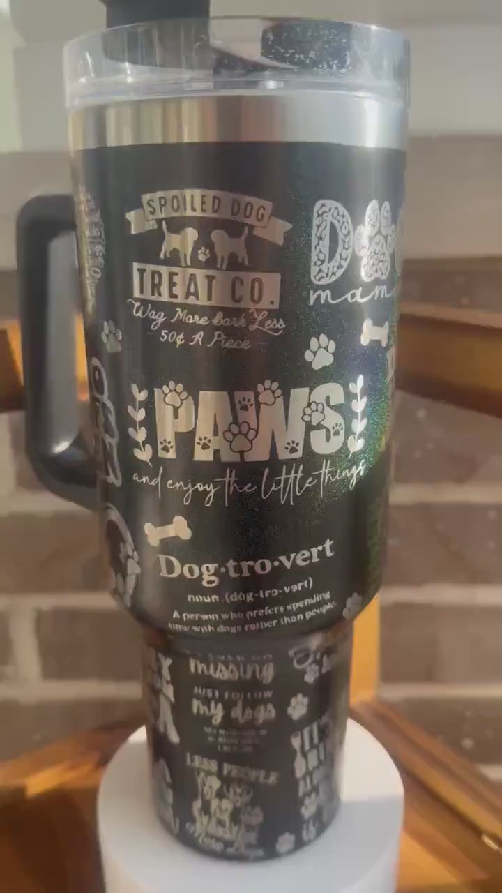 Dog Mom 40 oz Tumbler Laser Engraved | FREE SHIPPING | Dog Lover Gift | Pet Rescue Gift | Animal Shelter Volunteer Gift | FREE Shipping
