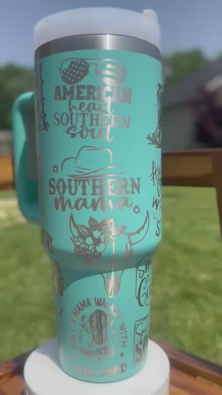 Country Mama 40oz Tumbler | Southern Girl, Cowgirl Gift, Bachelorette Gift, Bridesmaid Gift, Western Girl Gift, Desert Mama, Graduation Gift