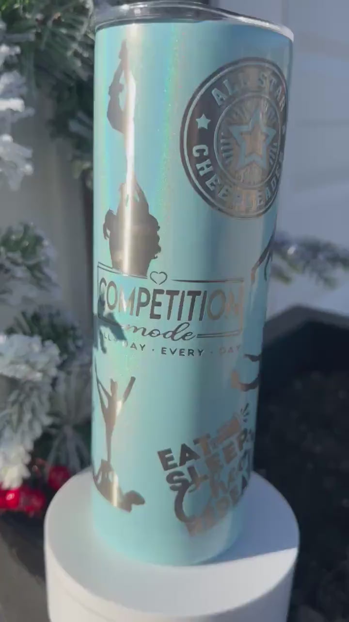 Varsity Cheer 20oz Tumbler | Competitive School Cheer | Laser Engraved | FREE SHIPPING
